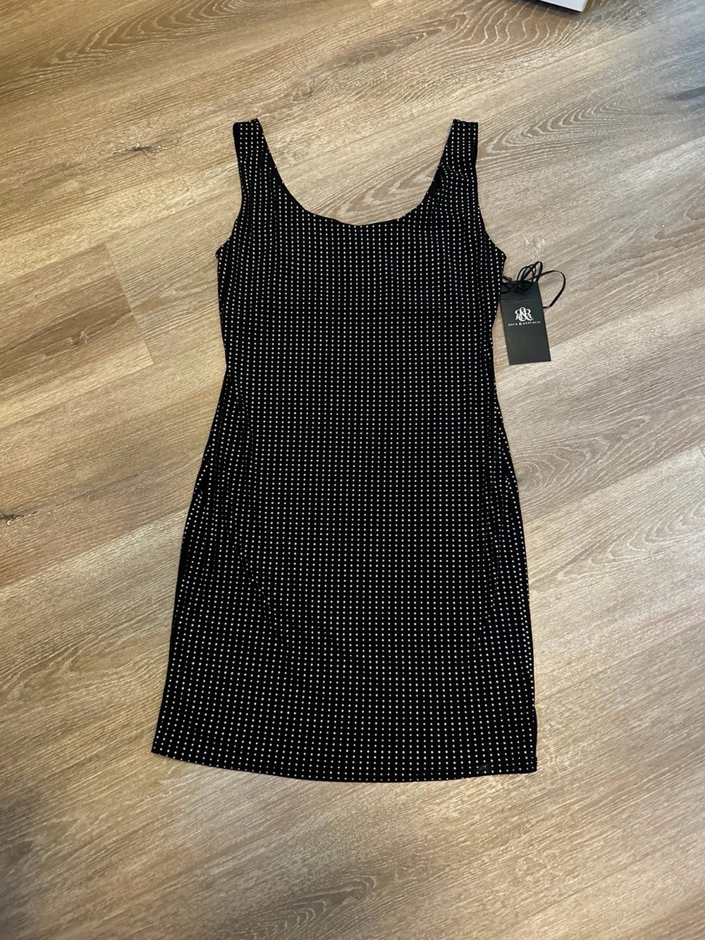 Rock & Republic Black Mini Dress with Silver Studs
